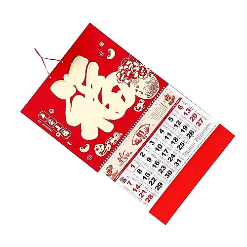 TEHAUX Monatlicher Wandkalender Dragon Chinesischer Kalender mit Goldfolie Sicherem Papiermaterial und Perfekter Verarbeitung für Jahr von TEHAUX