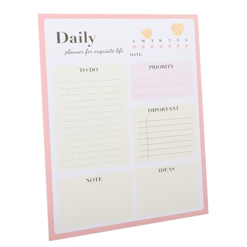 TEHAUX Notizblock-Set Notizbilder Papier Unterlage Kalender abreißen Planer zu tun Akademisches Planermanagement notizblock auflisten Aufgabenheft notizbuch zu machen Studienplaner Rosa von TEHAUX