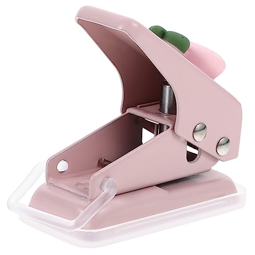 TEHAUX Tragbarer Lochpuncher Klammerentferner automatischer Schlag Klemmbrett mit Speicher Tag Spaß bastel stanzmaschine mini stanzmaschine Planer-Stanzer Buchbindematerialien Metall Rosa von TEHAUX