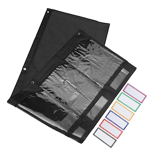TEHAUX Über Der Tür Aufbewahrungstasche Aktenordner Zum Aufhängen An Der Wand Taschen Ordner-organizer Tasche Zum Aufhängen An Der Wand Schlafsaal Büro Datei Abteil Hängend Black Pvc von TEHAUX