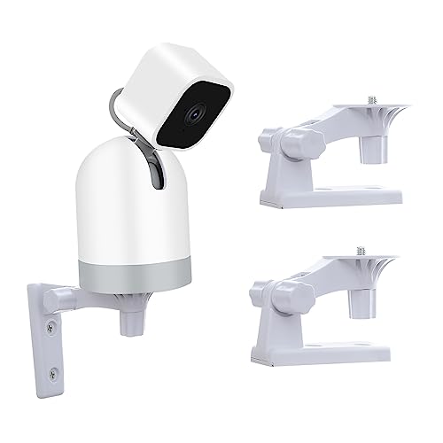 TEKCAM Kamera Wandhalterung Kompatibel mit Blink Mini Pan-Tilt Kamera WYZE Cam Pan V3 V2 Akku Cam Pro, Wandhalterung 180° Verstellbare Kamerahalter Outdoor Indoor für Bohrinstallation, 2 Pack, Weiß von TEKCAM