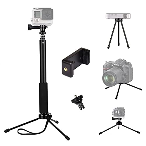 tekcam 37 cm Ausziehbares, Selfie Stick, mit Mini-Stativ für GoPro Hero 8/7/6/5/Yi 4 K Akaso EK7000/Crosstour Apeman/DBPOWER/fitfort, wasserdicht, Sport Action Kamera von TEKCAM
