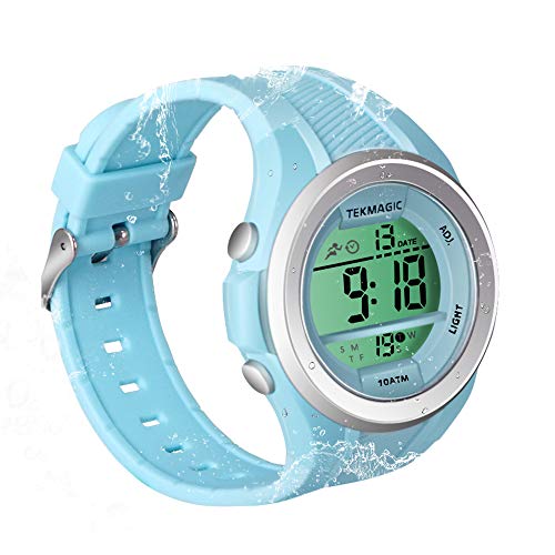 10 ATM Wasserdichte Jungen Mädchen Armbanduhr für Tauchen Schwimmen mit Funktionen von Stoppuhr, Chronograph und Wecker, doppelte Zeitzonen-Anzeige, 12/24 Stunden Format Wählbar, Band 10 ATM Wasserdichte Jungen Mädchen Armbanduhr für Tauchen Schwimmen mit Funktionen von Stoppuhr, Chronograph und Wecker, doppelte Zeitzonen-Anzeige, 12/24 Stunden Format Wählbar, Band von TEKMAGIC