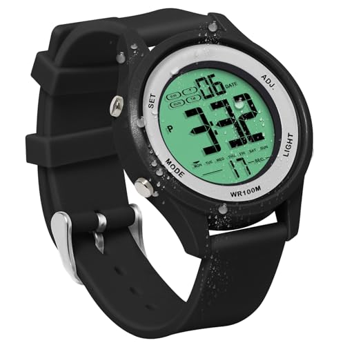TEKMAGIC Armbanduhr Sport Jungen 10 Atmosphärischer Druck Wasserdicht fur Schwim Tauchen mit Wecker, Stoppuhr, Zweite Zeitzone, Timer, Kalender, 12 oder 24 Stunden Format von TEKMAGIC