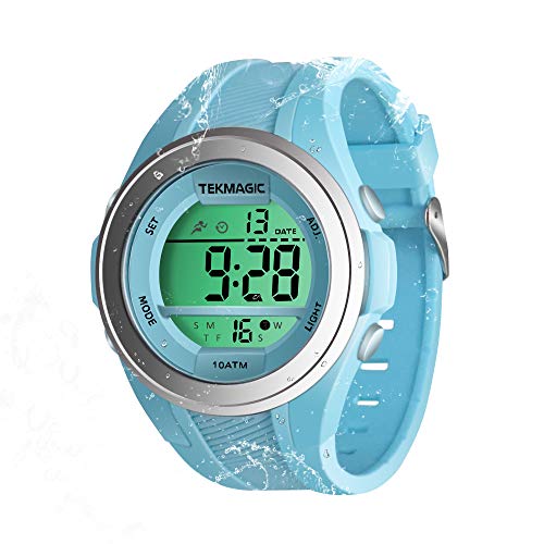 TEKMAGIC Digitale Sportuhr 10 ATM 100 Meter Wasserdicht Geeignet zum Schwimmen und Tauchen mit Hintergrundbeleuchtung, Wecker, Stoppuhr, Kalender, Zwei Zeitzonen TEKMAGIC Digitale Sportuhr 10 ATM 100 Meter Wasserdicht Geeignet zum Schwimmen und Tauchen mit Hintergrundbeleuchtung, Wecker, Stoppuhr, Kalender, Zwei Zeitzonen von TEKMAGIC