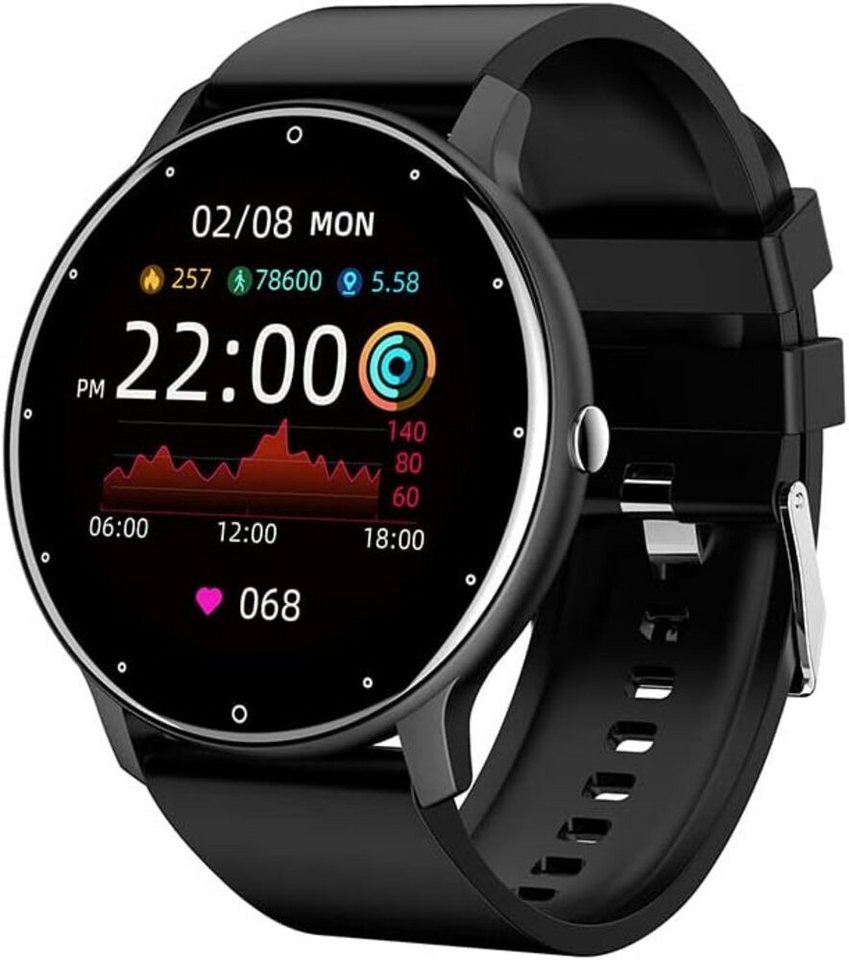 TEKMAGIC Schlafanalyse Smartwatch (1,28 Zoll, Android, iOS), Schrittzählermit Funktionen von Herzfrequenz, Blutdruck,Blutsauerstoff von TEKMAGIC