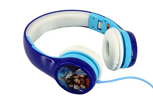 Teknofun - Dragon Ball Super Kopfhörer - Trunks und Goten - Klappbares Headset - 3,5 mm Klinkenanschluss - Verstellbares Stirnband - Blau - Für Kinder und Erwachsene von TEKNOFUN