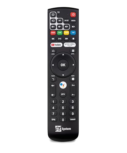 TELE System Original Bluetooth-Fernbedienung für Decoder UP T2 4K Android TV: Mit dediziertem Sprachsteuerungsknopf für Google Assistant und speziellen Tasten für den TV. TELE System Original Bluetooth-Fernbedienung für Decoder UP T2 4K Android TV: Mit dediziertem Sprachsteuerungsknopf für Google Assistant und speziellen Tasten für den TV. von TELE System
