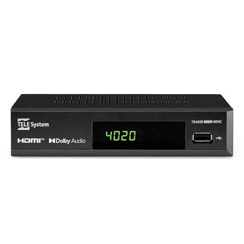 Tele System TS4020 Decoder mit Dual DVB T/T2 und DVB-S/S2 HEVC HD HDR10 HLG Tuner, Zugang zu Free-to-Air-, terrestrischen und Satellitenfernsehen und Radio. USB Media Player für Musik und Fotos im Tele System TS4020 Decoder mit Dual DVB T/T2 und DVB-S/S2 HEVC HD HDR10 HLG Tuner, Zugang zu Free-to-Air-, terrestrischen und Satellitenfernsehen und Radio. USB Media Player für Musik und Fotos im von TELE System
