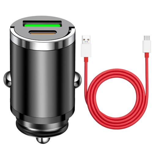 100W SUPERVOOC Kfz Adapter mit USB C Ladekabel Dual USB Car Charger Autoladegerät für OnePlus 13 13R 12 11 10 9 7 Nord4 3 von TELEFONMAX
