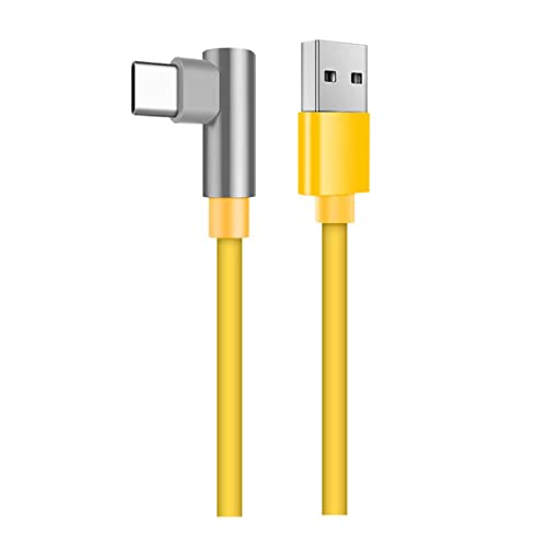 120W USB C Ladekabel Turbo Charge Gamingkabel 6A USB-C 90 Grad Winkelstecker für Xiaomi Poco X4 X4 Pro X3 F4 GT Mi 12 Mi 11 11 Ultra 11 Lite Mi 10T Lite 5G Redmi 11 10 9 Black Shark 5 4 Gelb 1 Meter von TELEFONMAX