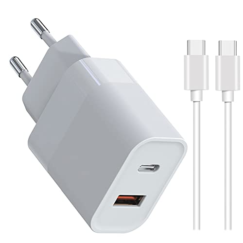 30W Dual Power Adapter Schnellladegerät USB C 1.5M Ladekabel Netzteil für iPhone 15 15 Plus 15 Pro Max Samsung Galaxy S23 S22 S21 S20 A54 53 A33 für iPad Pro 12.9/11 MacBook Google Pixel 7 6 5 von TELEFONMAX