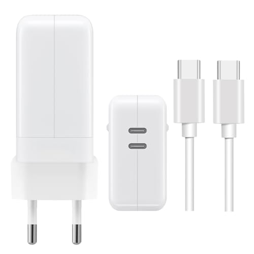 35W Dual USB?C Port Power Adapter Netzteil für Apple Schnellladegerät mit 1,5Meter USB?C zu C Ladekabel für iPhone 15 15 Pro Max 15 Plus USB C Charger für iPad Pro 2022 2020 iPad 2022 i Pad Air von TELEFONMAX