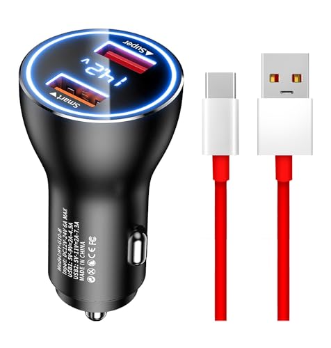 80W SUPERVOOC Autoladegerät Warp Charge USB C Ladekabel Kfz-Schnellladegerät Adapter für Oneplus 12 11 11 Pro 10 Pro 9 9Pro 8 8Pro 7 7Pro für Oppo Find X7 X6 X5 X4 X3 X2 Reno 11 10 9 8 von TELEFONMAX