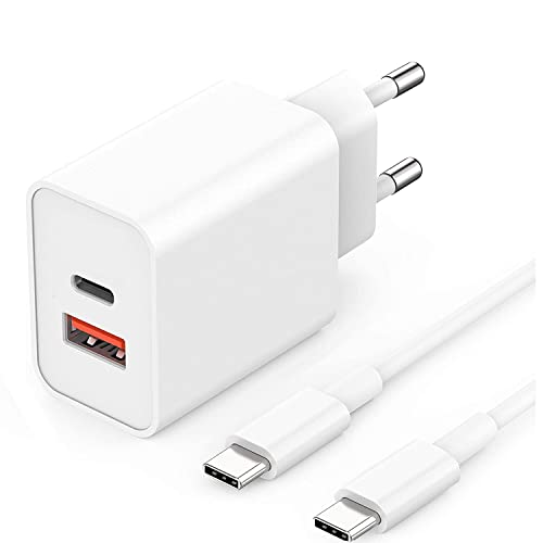 Dual USB C Schnellladegerät für Samsung Netzteil FastCharge USB C Ladekabel Adapter für Samsung Galaxy S24 S23 S22 S21 A55 A54 A53 A35 A34 A33 A25 A24 A14 A13 Galaxy Tab A9 A9+ von TELEFONMAX