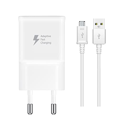 Schnellladegerät Netzteil 1M Micro Usb Ladekabel Adapter für Samsung Galaxy S7 S7 Edge S6 S5 S4 A11 A01 A02 A10 M10 A6 A6+ 2018 J4+ J6+ J3 J5 J7 A3 A5 A7 Xcover4 3 Galaxy Tab A10.1/A 7.0 (2016) von TELEFONMAX