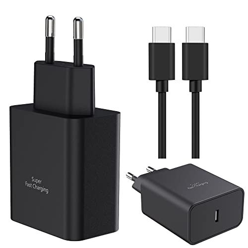 Super Schnellladegerät USB C 45Watt Super Fast Charge Netzteil USB C 3 Meter Ladekabel Samsung Galaxy S22 S22 Ultra S21Fe S21 S20 S10 A53 5G A52 5G A33 5G A42 Galaxy Tab S8 S8 Ultra 7 S7FE von TELEFONMAX