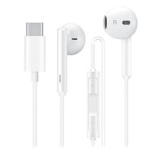 USB C Kopfhörer mit Kabel In-Ear Headset Digital Audio für Samsung Galaxy S25 S24 S23 S22 S21 S20 A55 A54 A53 A35 A34 für iPhone 16 16 Pro 15 15Pro iPad Pro Google Pixel 9 8 7 Xiaomi Mi13 Mi12 von TELEFONMAX