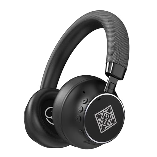 TELEFUNKEN ARCO ONE Bluetooth Over Ear Kopfhörer mit Mikrofon, ANC Noise Cancelling für Musik, Studio, Reisen, 30h Akkulaufzeit, optionaler Kabelbetrieb, schwarz, inkl. Tasche & 3.5mm Audio-Kabel von TELEFUNKEN