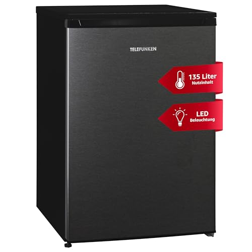 TELEFUNKEN Kühlschrank ohne Gefrierfach | Freistehend | 135 Liter Nutzinhalt | Kühlschrank klein mit Gemüsefach | LED-Beleuchtung | Türanschlag wechselbar | C-135-100-DI dark inox TELEFUNKEN Kühlschrank ohne Gefrierfach | Freistehend | 135 Liter Nutzinhalt | Kühlschrank klein mit Gemüsefach | LED-Beleuchtung | Türanschlag wechselbar | C-135-100-DI dark inox von TELEFUNKEN