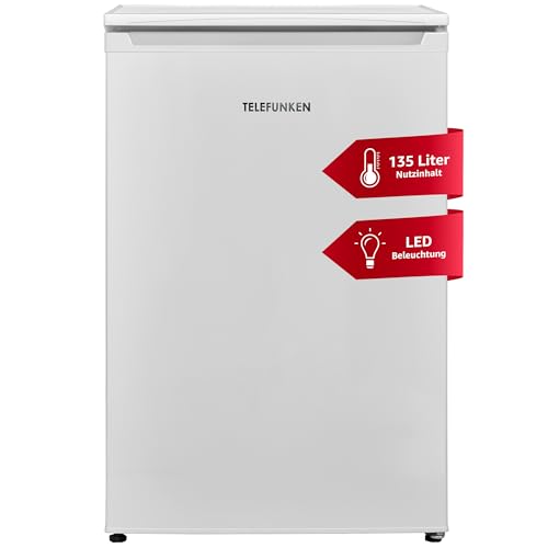 TELEFUNKEN Kühlschrank ohne Gefrierfach | Freistehend | 135 Liter Nutzinhalt | Kühlschrank klein mit Gemüsefach | LED-Beleuchtung | Türanschlag wechselbar | C-135-100-W weiß TELEFUNKEN Kühlschrank ohne Gefrierfach | Freistehend | 135 Liter Nutzinhalt | Kühlschrank klein mit Gemüsefach | LED-Beleuchtung | Türanschlag wechselbar | C-135-100-W weiß von TELEFUNKEN