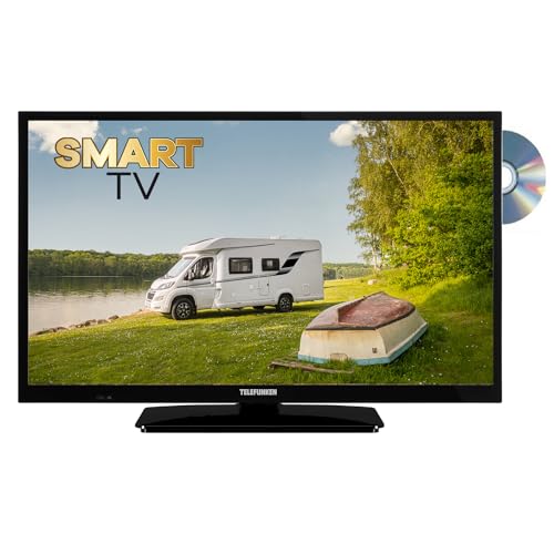 TELEFUNKEN T24X840 Mobile Smart TV mit DVD-Laufwerk 24 Zoll DVB/S/S2/T2/C 12/230 Volt von TELEFUNKEN