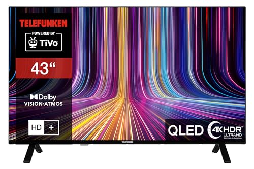 Telefunken 43 Zoll QLED Fernseher/TiVo Smart TV (4K UHD, HDR Dolby Vision, Dolby Atmos, HD+ 6 Monate inkl., Triple-Tuner) QU43TO750S von TELEFUNKEN