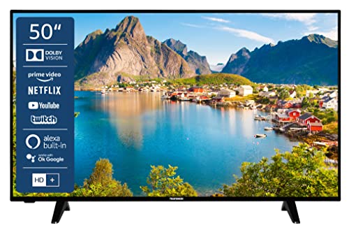 Telefunken D50U550X1CW 50 Zoll Fernseher/Smart TV (4K UHD, HDR Dolby Vision, LED, Triple-Tuner, WLAN, Alexa Built-in) - inkl. 6 Monate HD+ [2022], schwarz von TELEFUNKEN