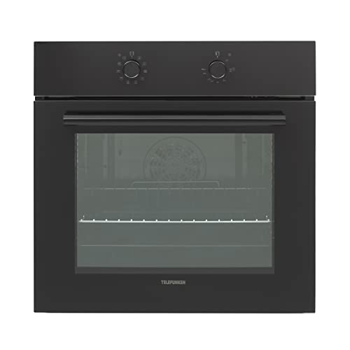 Telefunken ECB65A-B Einbaubackofen ohne Kochfeld, 65 Liter, 10 Betriebsarten, Autark, Dampfreinigung, 2-fach Verglasung, Umluft, 60 cm Backofen von TELEFUNKEN