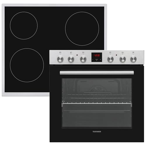 Telefunken Einbauherd-Set | Elektro-Herd-Kochfeld-Kombination | Backofen mit Ober-Unterhitze und Umluft | Glaskeramik-Kochfeld mit 4 Zonen | Teleskopauszug | 78 Liter | 60 cm | Herdset B-HS-75-C-I Telefunken Einbauherd-Set | Elektro-Herd-Kochfeld-Kombination | Backofen mit Ober-Unterhitze und Umluft | Glaskeramik-Kochfeld mit 4 Zonen | Teleskopauszug | 78 Liter | 60 cm | Herdset B-HS-75-C-I von TELEFUNKEN