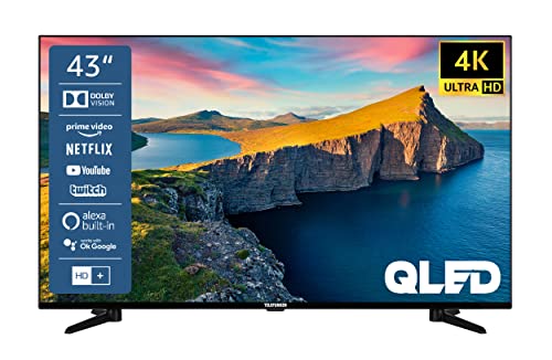 Telefunken QU43K800 43 Zoll QLED Fernseher/Smart TV (4K UHD, HDR Dolby Vision, Triple-Tuner, Bluetooth, WLAN, Netflix, uvm) - Inkl. 6 Monate HD+, schwarz von TELEFUNKEN