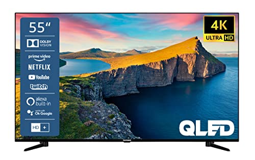 Telefunken QU55K800 55 Zoll QLED Fernseher/Smart TV (4K UHD, HDR Dolby Vision, Triple-Tuner, Bluetooth, WLAN, Netflix, uvm) - Inkl. 6 Monate HD+ von TELEFUNKEN