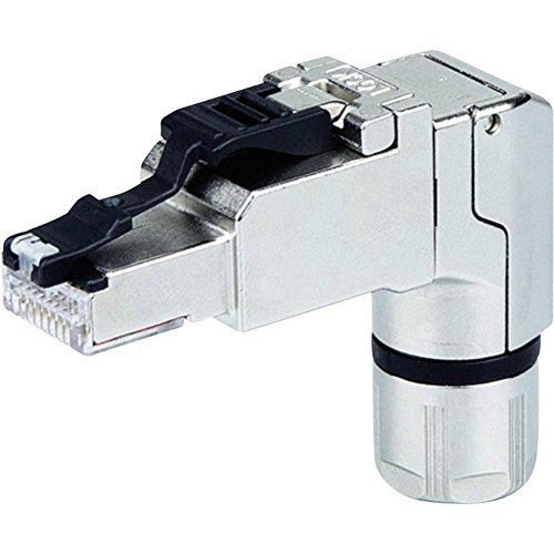 TELEGÄRTNER J00026A4001 RJ45-Stecker MFP8 Kat.6A(tief), Schwarz/Edelstahl von TELEGARTNER