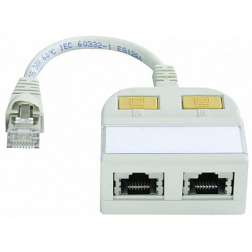 TELEGÄRTNER J00029A0013 T-Adapter Kat.5e, 10BaseT/ISDN, Lichtgrau (RAL 7035) von TELEGARTNER