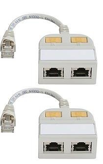 Telegärtner Adapter Box/Cat. 5e 2xRJ45 (2er Pack) von TELEGARTNER