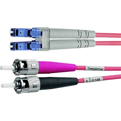 Telegärtner L00891A0014 LWL-Kabel (2 m, ST, LC, Stecker/Stecker, Stecker, gelb) von TELEGARTNER