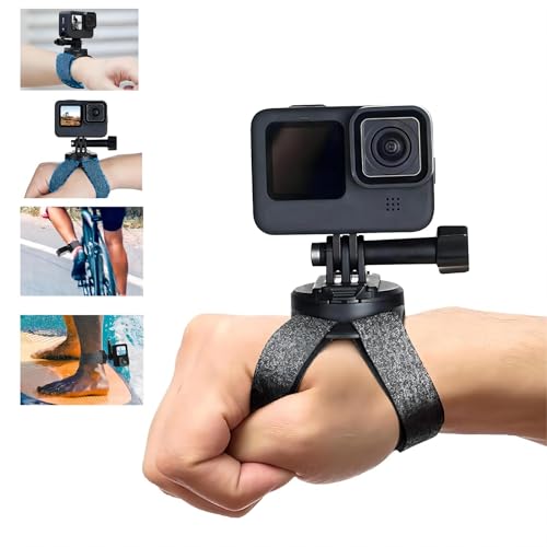 TELESIN 360 Rotation Handgelenk Halterung für Gopro Arm Halterung mit Action Cam Hero 12/11/10/9/8/7/6/5 Insta360 X3 One R X2 Go2 DJI Osmo Action 4/3/2 Kamerazubehör von TELESIN