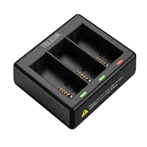 TELESIN Dreifach-Ladegerät und Akku-Speicherbox mit 3 Kanälen Ladegerät für GoPro Hero 13 Black (Einzel-Ladegerät) von TELESIN