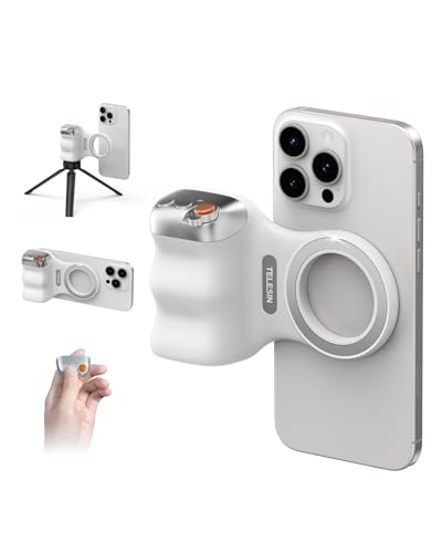 TELESIN Fun Shot Handygriff, Magnetic Smartphone Grip mit Abnehmbarer Bluetooth-Fernbedienung - MFI Zertifizierung - 1/4" Gewinde, Handy Handle Grip für iPhone Android Selfie Vlog TIKTOK TELESIN Fun Shot Handygriff, Magnetic Smartphone Grip mit Abnehmbarer Bluetooth-Fernbedienung - MFI Zertifizierung - 1/4" Gewinde, Handy Handle Grip für iPhone Android Selfie Vlog TIKTOK von TELESIN