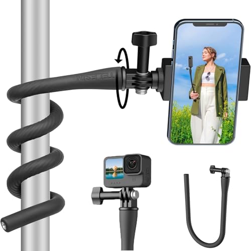 TELESIN Halterung für Flexiblen Selfie-Stick mit Affenschwanz für GoPro Hero 12/11/10/9/8/7/6/5/Max/Mini Black, DJI OSMO Action, Insta360, iPhone Android Smartphones Monopod, Action-Kamera-Zubehör von TELESIN