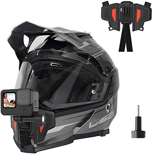 TELESIN Helmhalterung Motorrad mit Gebogenem Kinn für GoPro Hero 12/11/10/9/8/7/6/Mini, DJI Osmo Action, Insta360, Rutschfestes Silikon, Schnell Installieren, Action Kamera Zubehör (Zweite Generation) TELESIN Helmhalterung Motorrad mit Gebogenem Kinn für GoPro Hero 12/11/10/9/8/7/6/Mini, DJI Osmo Action, Insta360, Rutschfestes Silikon, Schnell Installieren, Action Kamera Zubehör (Zweite Generation) von TELESIN