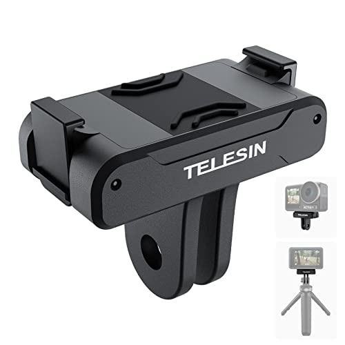 TELESIN Magnetische Adapterhalterung für DJI Action 3, Magnetische Adapterhalterung mit zwei Krallen Zubehör für DJI von TELESIN