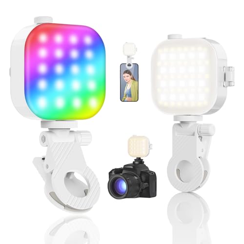 TELESIN Magnetische RGB Selfie Licht Handy, Tragbares 360° Vollfarbe LED Videolicht, 95+ CRI, 2500K-9000K, 2000mAh, Kompatibel mit MagSafe, für iPhone/Android, Für Fotografie, YouTube, Streaming&Zoom von TELESIN°
