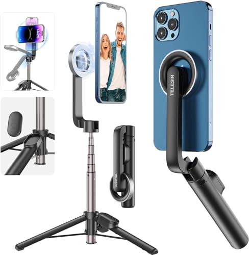 TELESIN° Magnetischer Selfie-Halter mit Bluetooth-Fernbedienung, 27 Zoll ausziehbarer Stativ-Selfie-Stick für iPhone 15, 14, 13, 12 Series Pro Max und Android-Handys mit magnetischer Funktion von TELESIN°