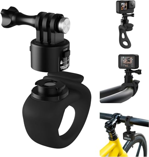 TELESIN Quick Release Flexible Mount Wrap Band, Bike Handlebar Roll Bar Tube Stick Pole Mounting Accessory For Action Cameras (GoPro, Insta360, DJI) (Black, Quick Release) von TELESIN
