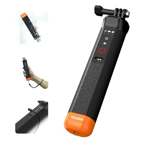 TELESIN° Schwimmende Selfie Stick Hand Grip Wasserdicht Griff mit Bluetooth Fernbedienung für GoPro Hero13 Black, Hero 12 11 10 9 8 Black Action Kamera von TELESIN°