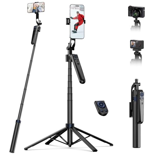 TELESIN 63" Auto Face Tracking Stativ für Smartphone/Action-Kamera, 360° Drehung Selfie Stick Stativ, Keine APP Erforderlich, Selfie Stick Tripod für Reisen, Vlogging, Live-Streaming TELESIN 63" Auto Face Tracking Stativ für Smartphone/Action-Kamera, 360° Drehung Selfie Stick Stativ, Keine APP Erforderlich, Selfie Stick Tripod für Reisen, Vlogging, Live-Streaming von TELESIN°