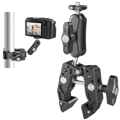 TELESIN Super Klemme Halterung Fahrradlenker 360° Kugelkopf Magischer Arm mit 1/4" 3/8" Gewinde Halter für GoPro Insta360 DJI Canon Action-Kameras von TELESIN