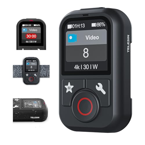 TELESIN T13 Waterproof Remote Control für GoPro | Color LCD Display | Multi-Language Support, Smart Wireless Controller Kompatibel mit Go Pro 13 12 11 10 9 8 Black Max Mini Action Kamera Zubehör TELESIN T13 Waterproof Remote Control für GoPro | Color LCD Display | Multi-Language Support, Smart Wireless Controller Kompatibel mit Go Pro 13 12 11 10 9 8 Black Max Mini Action Kamera Zubehör von TELESIN