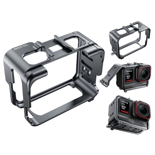 TELESIN Vertikales horizontales Aluminiumgehäuse Metallkäfig für Insta360 Ace und Insta 360 Ace Pro Stativzubehör, Schutzrahmengehäuse Skeletthülse mit 1/4 Kaltschuh für Videolichtmikrofon TELESIN Vertikales horizontales Aluminiumgehäuse Metallkäfig für Insta360 Ace und Insta 360 Ace Pro Stativzubehör, Schutzrahmengehäuse Skeletthülse mit 1/4 Kaltschuh für Videolichtmikrofon von TELESIN